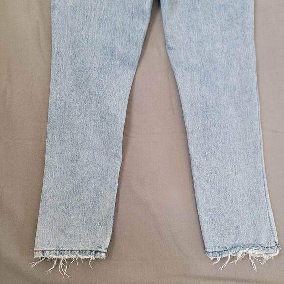Collusion Jeans X005 28X32 Acid Wash High Rise Tapered Chewed Hem Straight - Picture 12 of 14